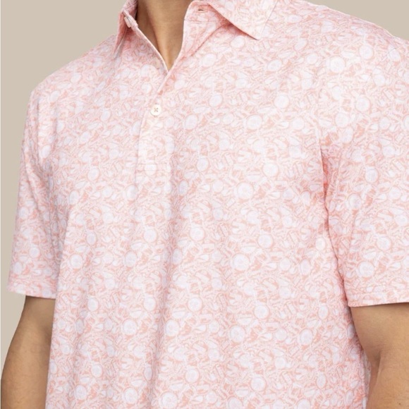 Southern Tide Driver Caps Off Beer Polo XL Desert Flower Coral Short Sleeve - Picture 4 of 7